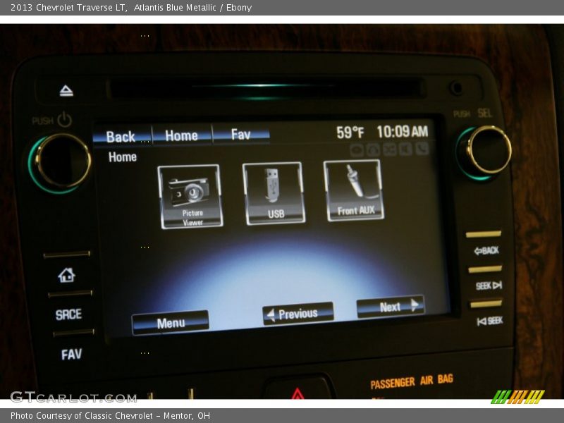 Atlantis Blue Metallic / Ebony 2013 Chevrolet Traverse LT