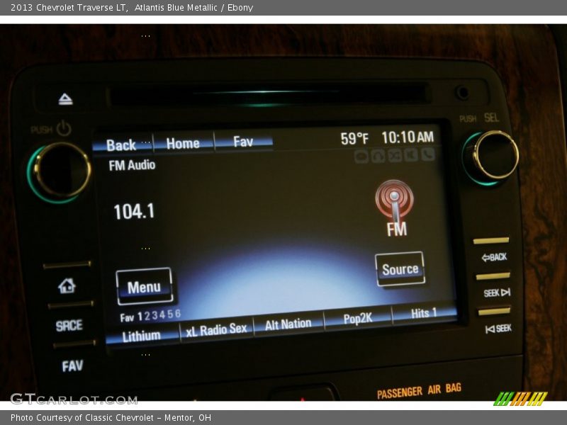 Atlantis Blue Metallic / Ebony 2013 Chevrolet Traverse LT