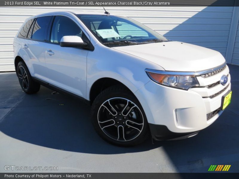 White Platinum Tri-Coat / SEL Appearance Charcoal Black/Gray Alcantara 2013 Ford Edge SEL
