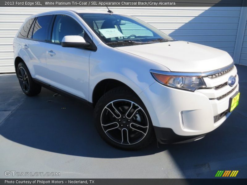 White Platinum Tri-Coat / SEL Appearance Charcoal Black/Gray Alcantara 2013 Ford Edge SEL
