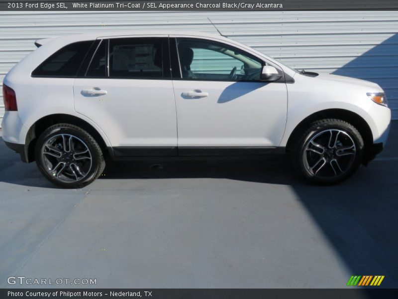 White Platinum Tri-Coat / SEL Appearance Charcoal Black/Gray Alcantara 2013 Ford Edge SEL