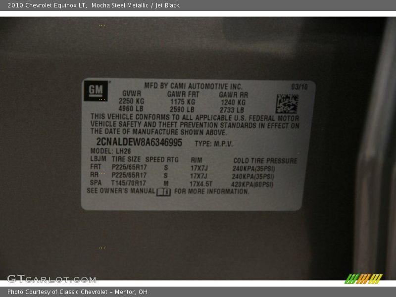 Mocha Steel Metallic / Jet Black 2010 Chevrolet Equinox LT