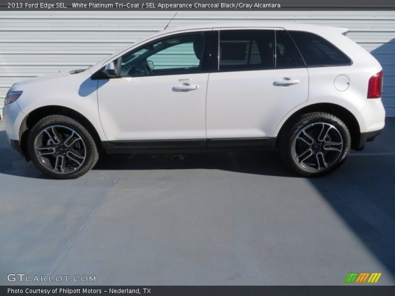 White Platinum Tri-Coat / SEL Appearance Charcoal Black/Gray Alcantara 2013 Ford Edge SEL