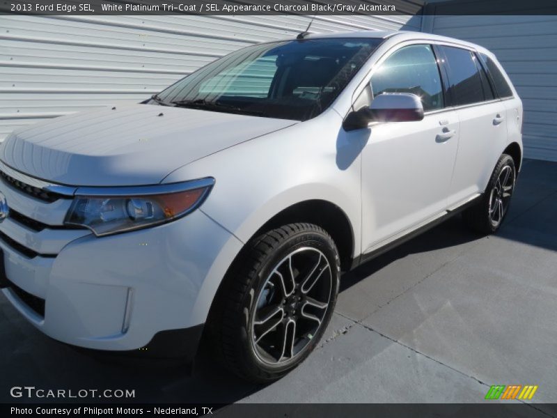 White Platinum Tri-Coat / SEL Appearance Charcoal Black/Gray Alcantara 2013 Ford Edge SEL