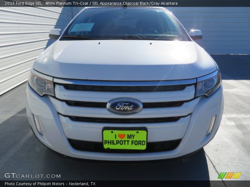 White Platinum Tri-Coat / SEL Appearance Charcoal Black/Gray Alcantara 2013 Ford Edge SEL