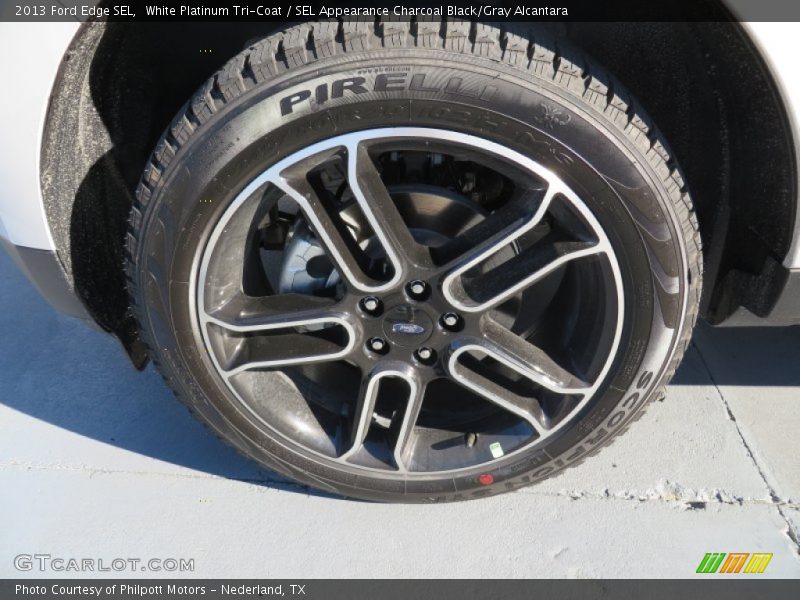 White Platinum Tri-Coat / SEL Appearance Charcoal Black/Gray Alcantara 2013 Ford Edge SEL