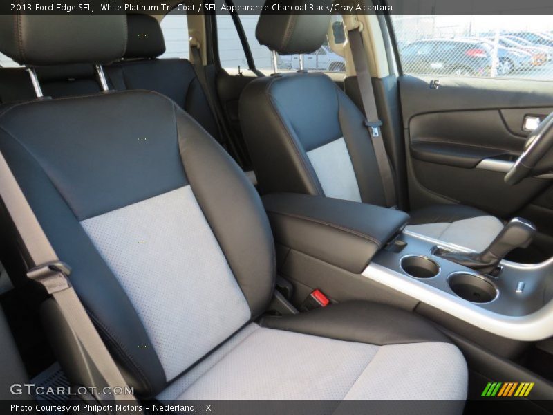 White Platinum Tri-Coat / SEL Appearance Charcoal Black/Gray Alcantara 2013 Ford Edge SEL