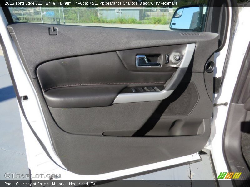 White Platinum Tri-Coat / SEL Appearance Charcoal Black/Gray Alcantara 2013 Ford Edge SEL