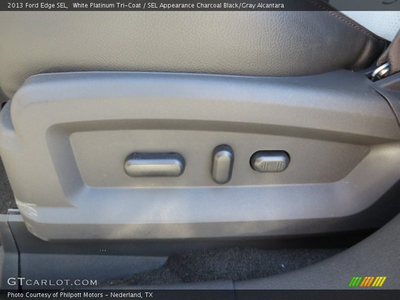 White Platinum Tri-Coat / SEL Appearance Charcoal Black/Gray Alcantara 2013 Ford Edge SEL