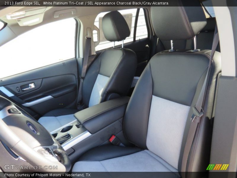 White Platinum Tri-Coat / SEL Appearance Charcoal Black/Gray Alcantara 2013 Ford Edge SEL