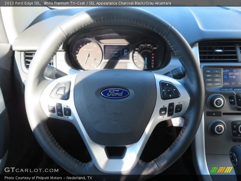 White Platinum Tri-Coat / SEL Appearance Charcoal Black/Gray Alcantara 2013 Ford Edge SEL