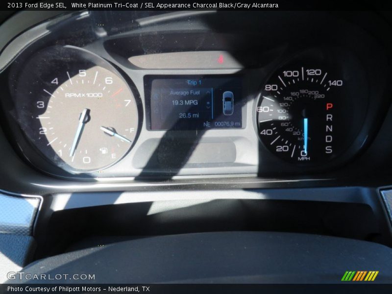 White Platinum Tri-Coat / SEL Appearance Charcoal Black/Gray Alcantara 2013 Ford Edge SEL
