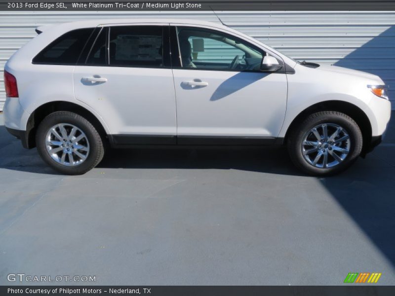 White Platinum Tri-Coat / Medium Light Stone 2013 Ford Edge SEL