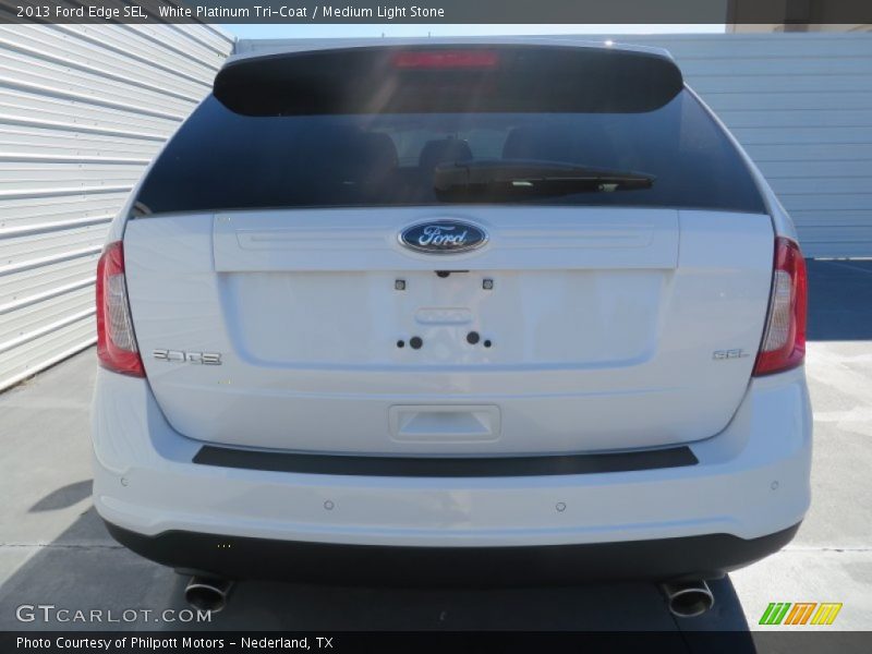 White Platinum Tri-Coat / Medium Light Stone 2013 Ford Edge SEL