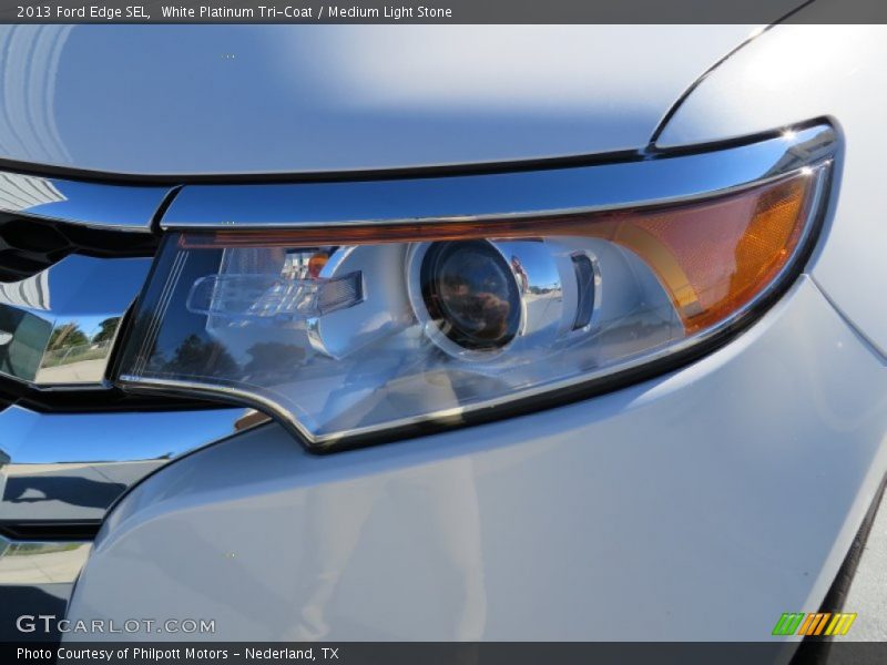 White Platinum Tri-Coat / Medium Light Stone 2013 Ford Edge SEL