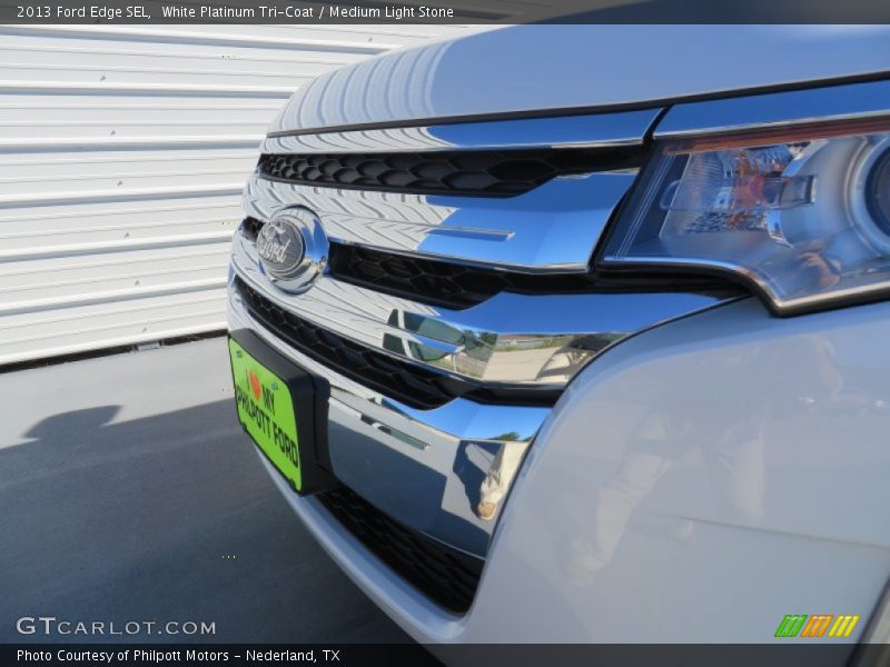 White Platinum Tri-Coat / Medium Light Stone 2013 Ford Edge SEL