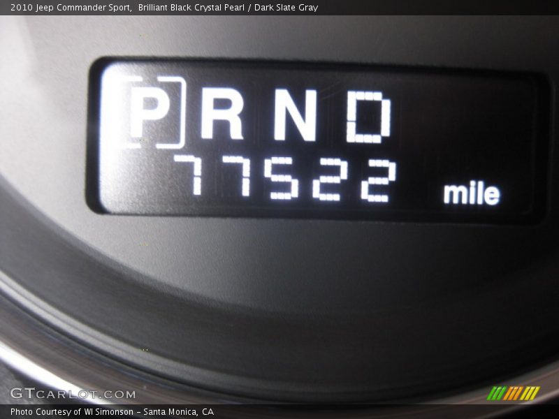 Brilliant Black Crystal Pearl / Dark Slate Gray 2010 Jeep Commander Sport