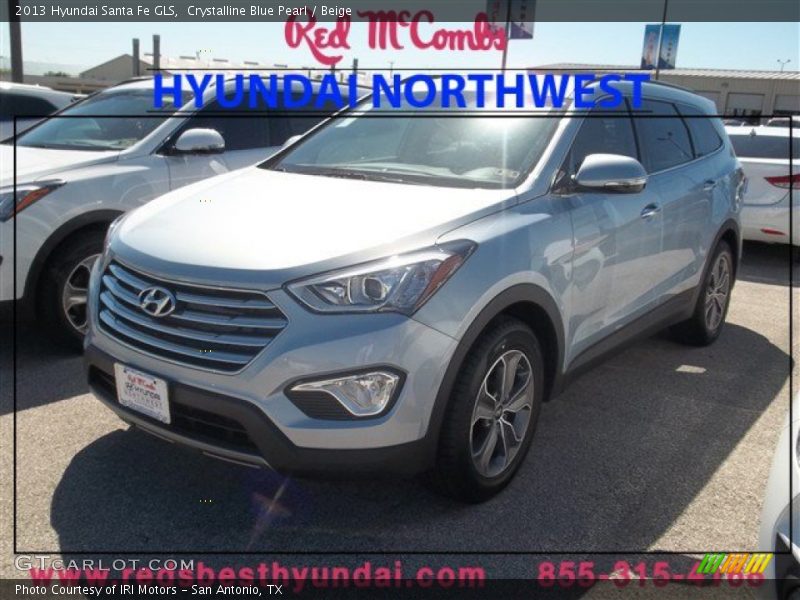 Crystalline Blue Pearl / Beige 2013 Hyundai Santa Fe GLS