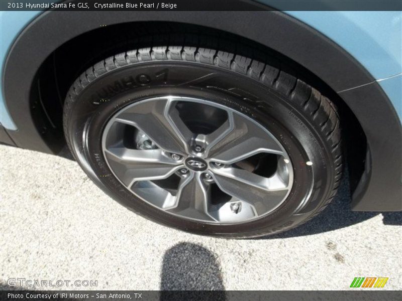 Crystalline Blue Pearl / Beige 2013 Hyundai Santa Fe GLS