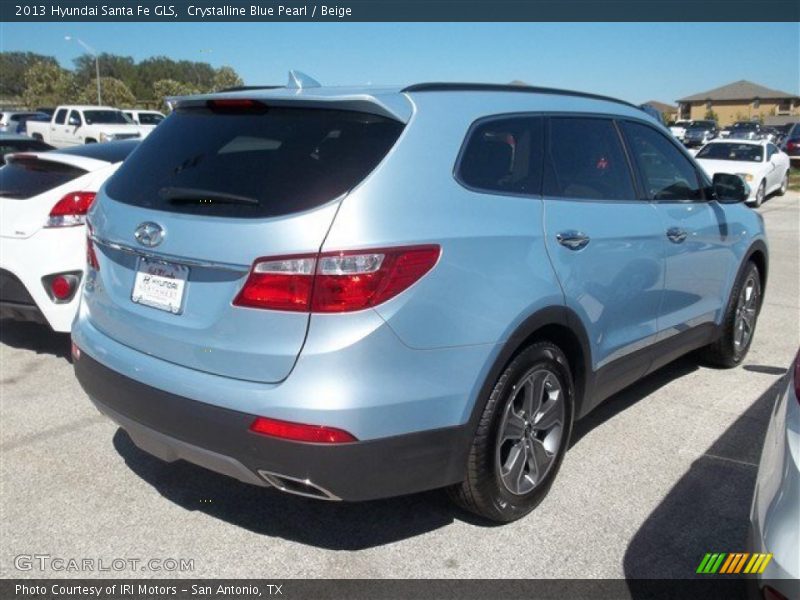 Crystalline Blue Pearl / Beige 2013 Hyundai Santa Fe GLS