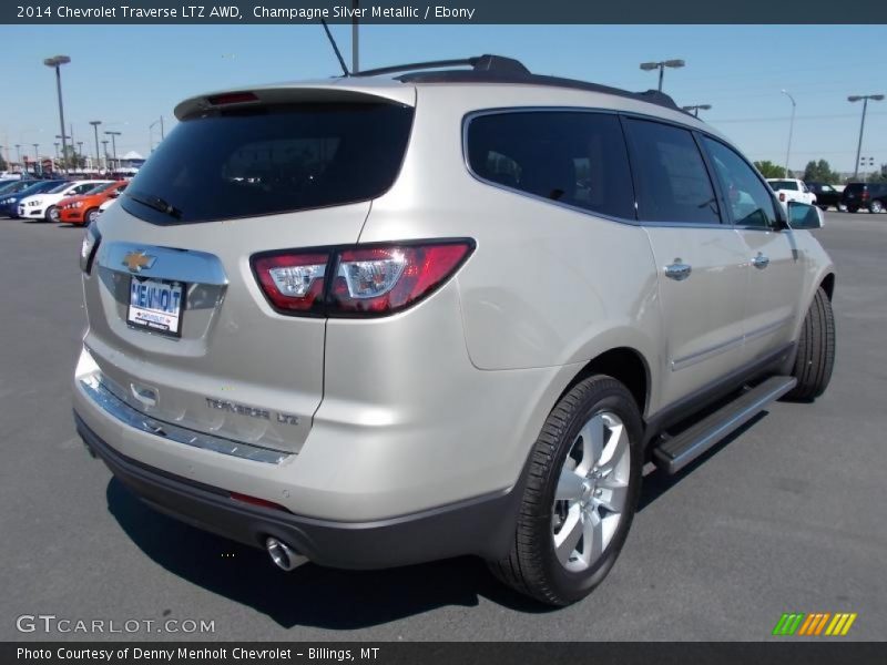 Champagne Silver Metallic / Ebony 2014 Chevrolet Traverse LTZ AWD