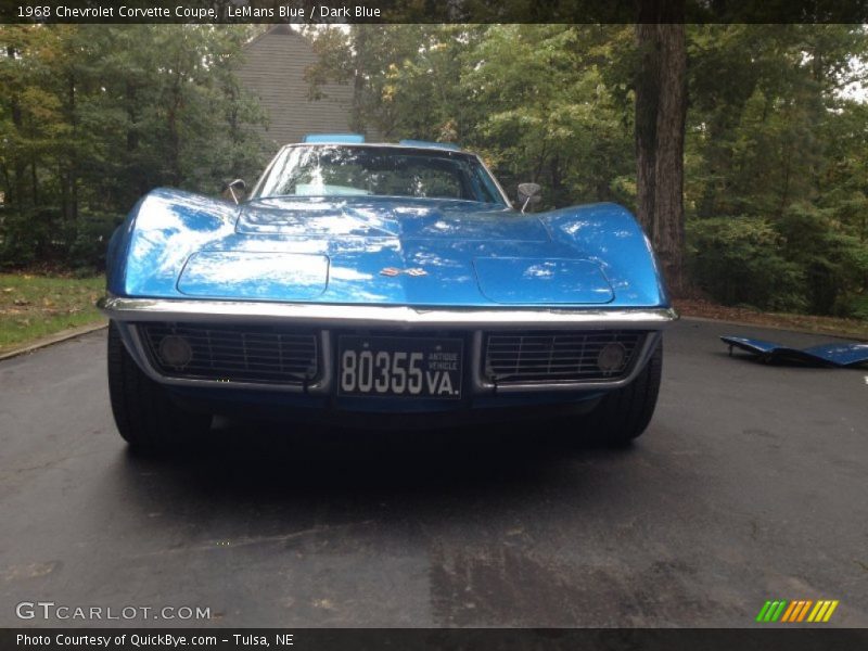 LeMans Blue / Dark Blue 1968 Chevrolet Corvette Coupe