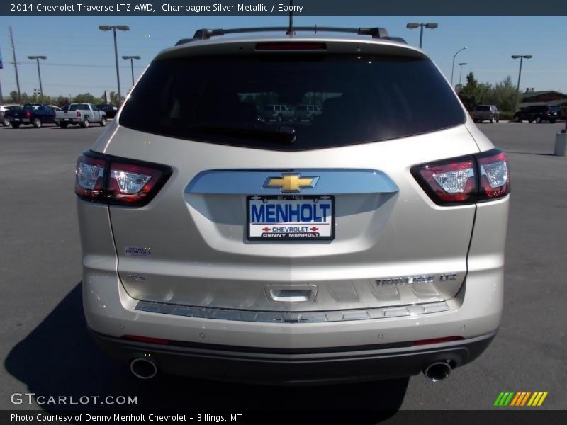 Champagne Silver Metallic / Ebony 2014 Chevrolet Traverse LTZ AWD