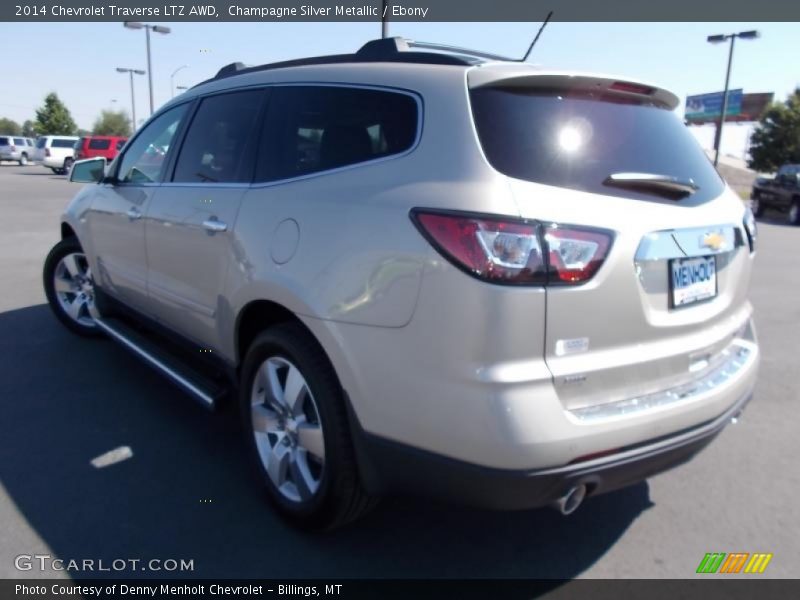 Champagne Silver Metallic / Ebony 2014 Chevrolet Traverse LTZ AWD