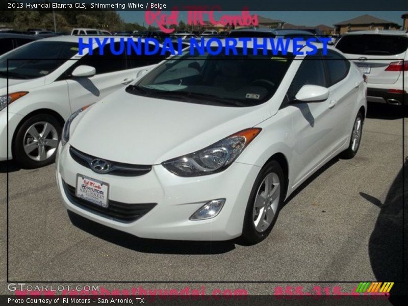 Shimmering White / Beige 2013 Hyundai Elantra GLS
