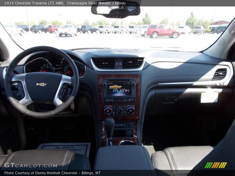Champagne Silver Metallic / Ebony 2014 Chevrolet Traverse LTZ AWD