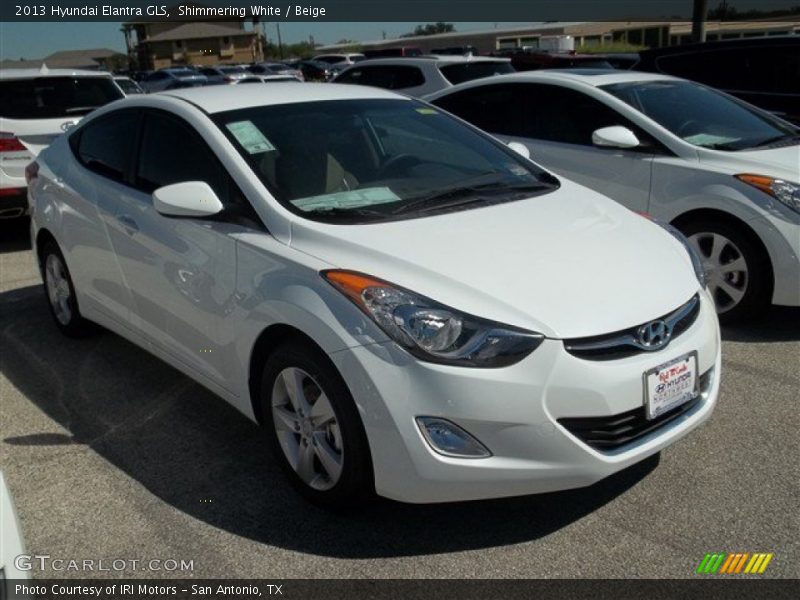 Shimmering White / Beige 2013 Hyundai Elantra GLS