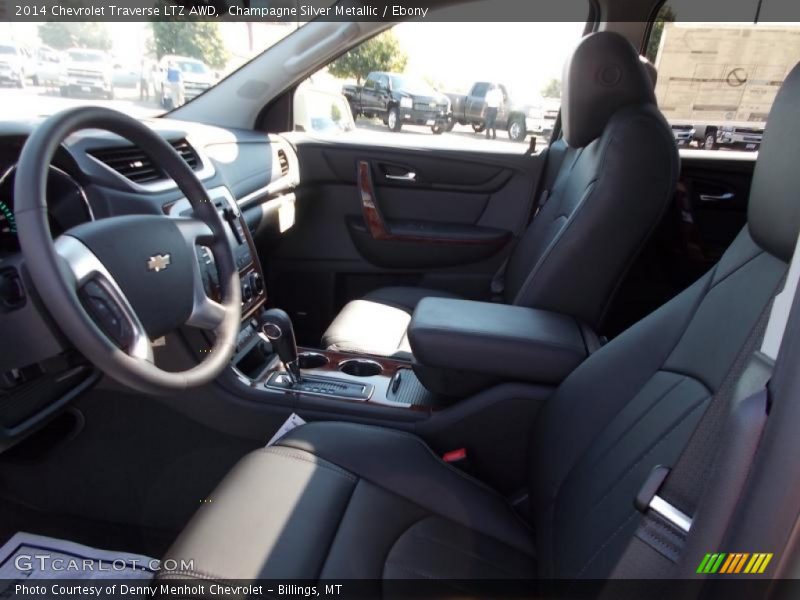 Champagne Silver Metallic / Ebony 2014 Chevrolet Traverse LTZ AWD