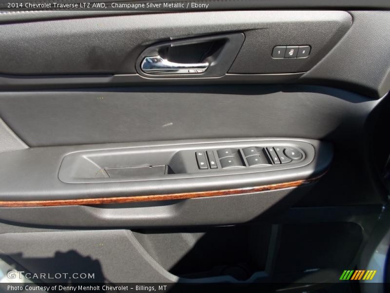 Champagne Silver Metallic / Ebony 2014 Chevrolet Traverse LTZ AWD