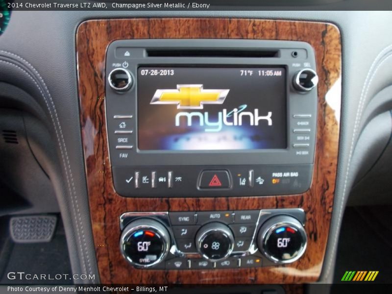 Champagne Silver Metallic / Ebony 2014 Chevrolet Traverse LTZ AWD