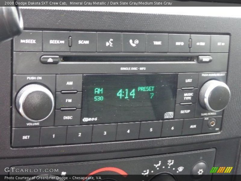 Mineral Gray Metallic / Dark Slate Gray/Medium Slate Gray 2008 Dodge Dakota SXT Crew Cab
