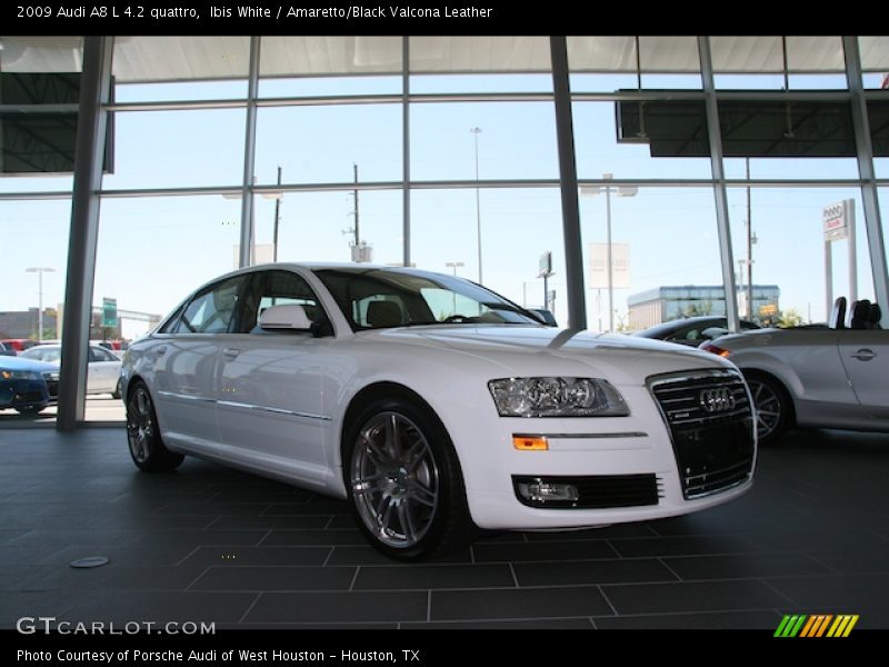 Ibis White / Amaretto/Black Valcona Leather 2009 Audi A8 L 4.2 quattro