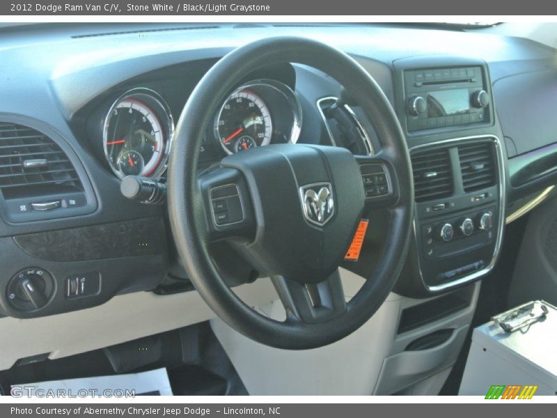 Stone White / Black/Light Graystone 2012 Dodge Ram Van C/V