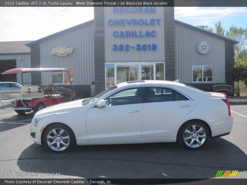 White Diamond Tricoat / Jet Black/Jet Black Accents 2013 Cadillac ATS 2.0L Turbo Luxury