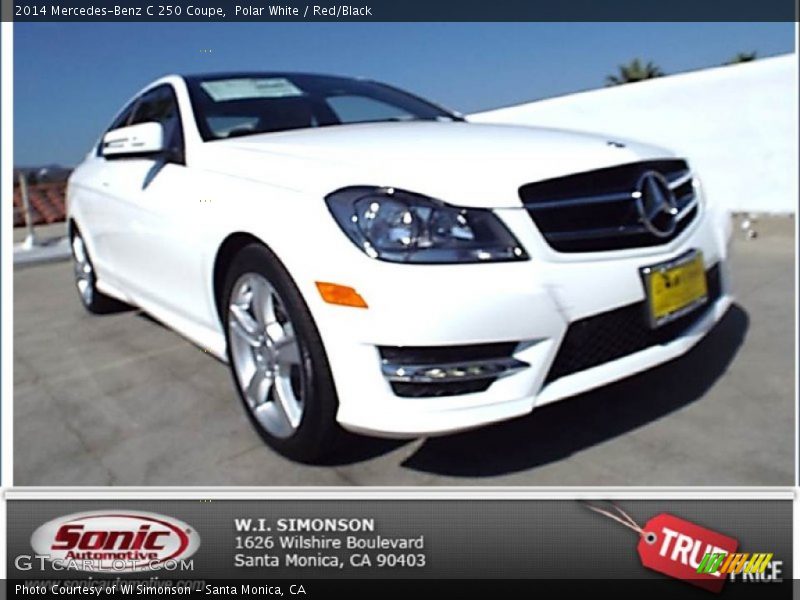 Polar White / Red/Black 2014 Mercedes-Benz C 250 Coupe