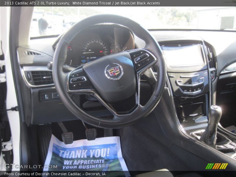 White Diamond Tricoat / Jet Black/Jet Black Accents 2013 Cadillac ATS 2.0L Turbo Luxury