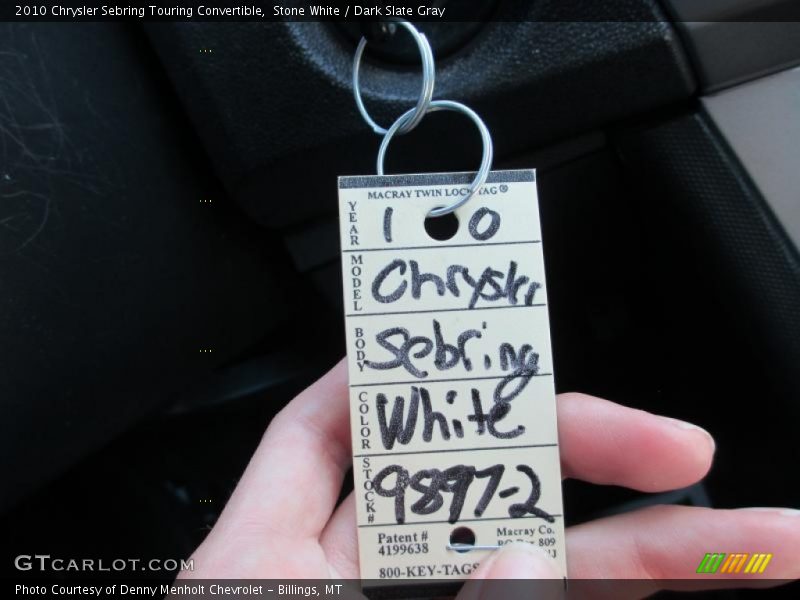 Stone White / Dark Slate Gray 2010 Chrysler Sebring Touring Convertible