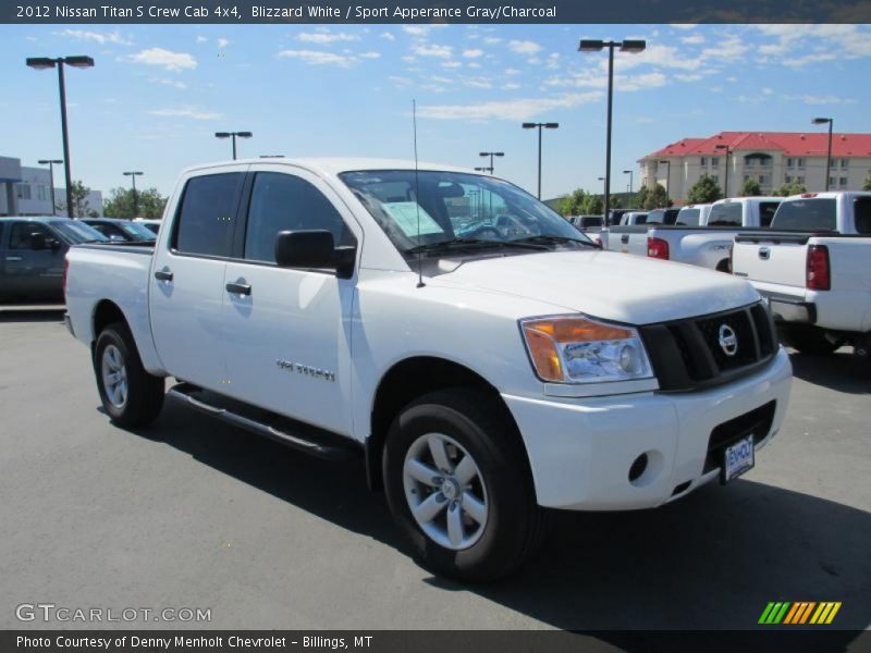 Blizzard White / Sport Apperance Gray/Charcoal 2012 Nissan Titan S Crew Cab 4x4