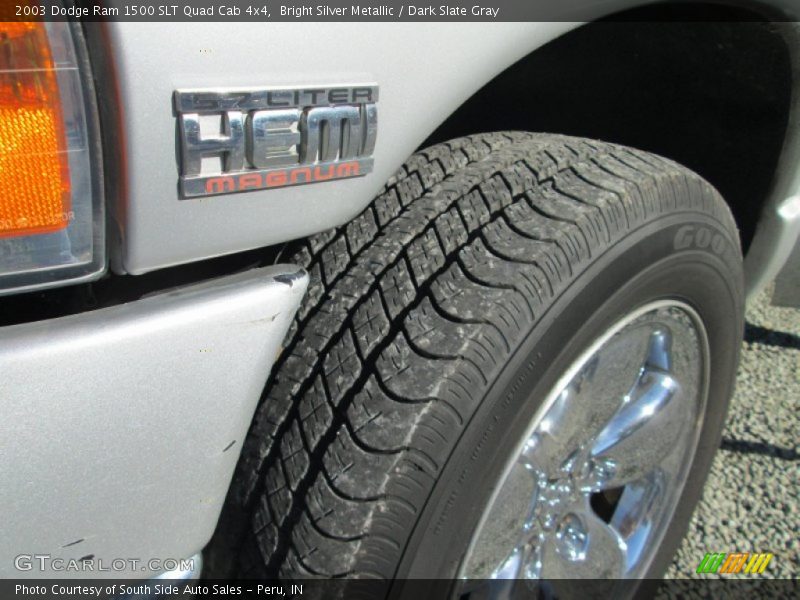 Bright Silver Metallic / Dark Slate Gray 2003 Dodge Ram 1500 SLT Quad Cab 4x4