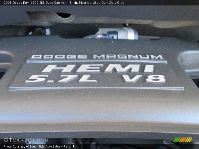 Bright Silver Metallic / Dark Slate Gray 2003 Dodge Ram 1500 SLT Quad Cab 4x4