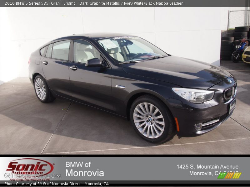 Dark Graphite Metallic / Ivory White/Black Nappa Leather 2010 BMW 5 Series 535i Gran Turismo