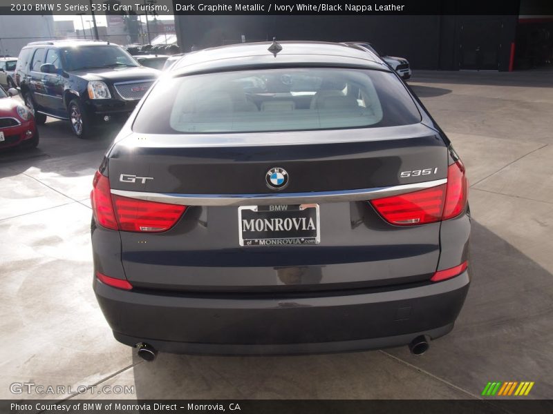 Dark Graphite Metallic / Ivory White/Black Nappa Leather 2010 BMW 5 Series 535i Gran Turismo