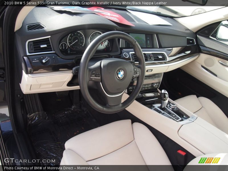 Dark Graphite Metallic / Ivory White/Black Nappa Leather 2010 BMW 5 Series 535i Gran Turismo