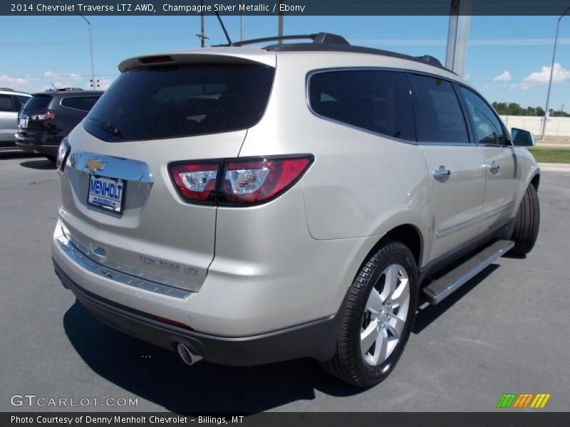 Champagne Silver Metallic / Ebony 2014 Chevrolet Traverse LTZ AWD