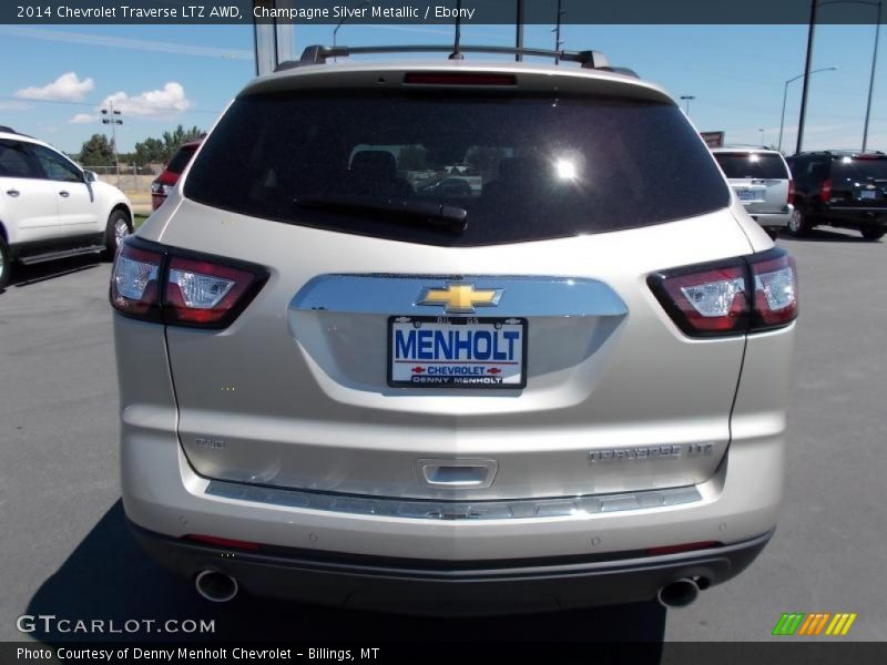 Champagne Silver Metallic / Ebony 2014 Chevrolet Traverse LTZ AWD