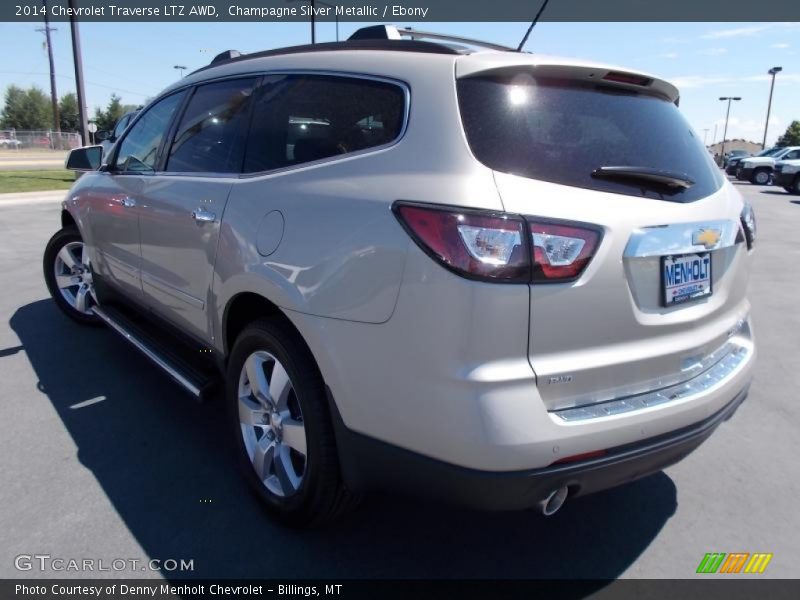 Champagne Silver Metallic / Ebony 2014 Chevrolet Traverse LTZ AWD